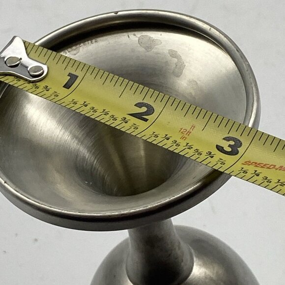 Vtg WEB Pewter Wine Goblet Cocktail Glass Pedestal Footed 6 5/8” Patina‎ Stains - Picture 9 of 10